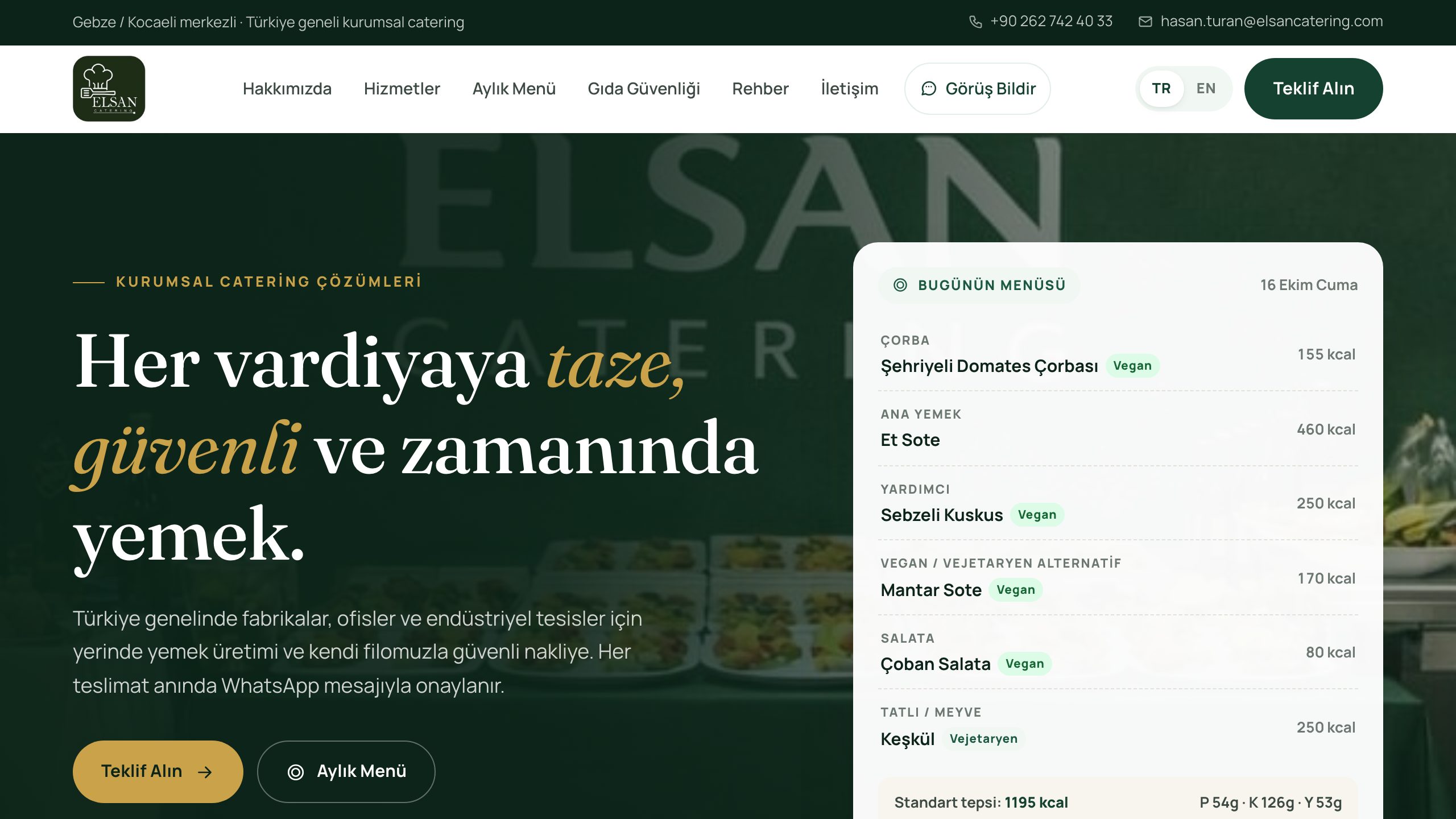 Elsan Catering — Catering · Site + Operations Panel