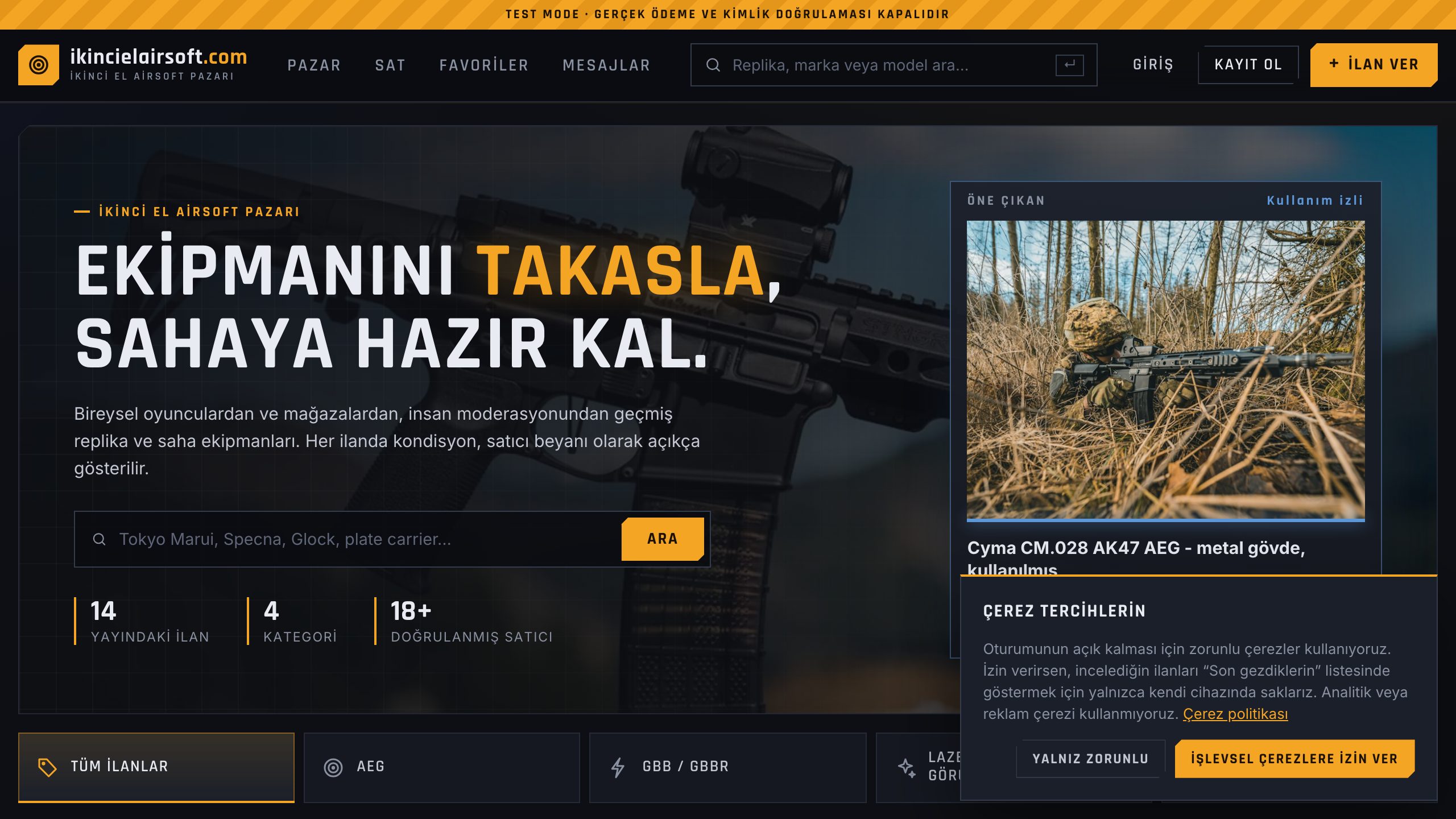 İkinci El Airsoft — Pazaryeri · SaaS