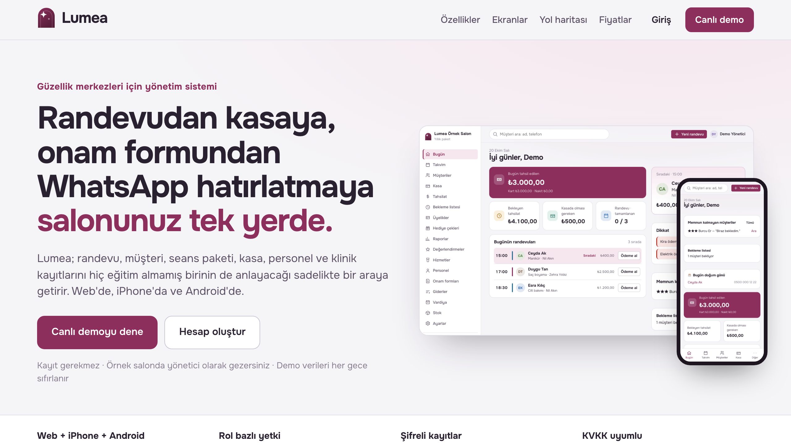 Lumea — SaaS · Beauty Salon Platform