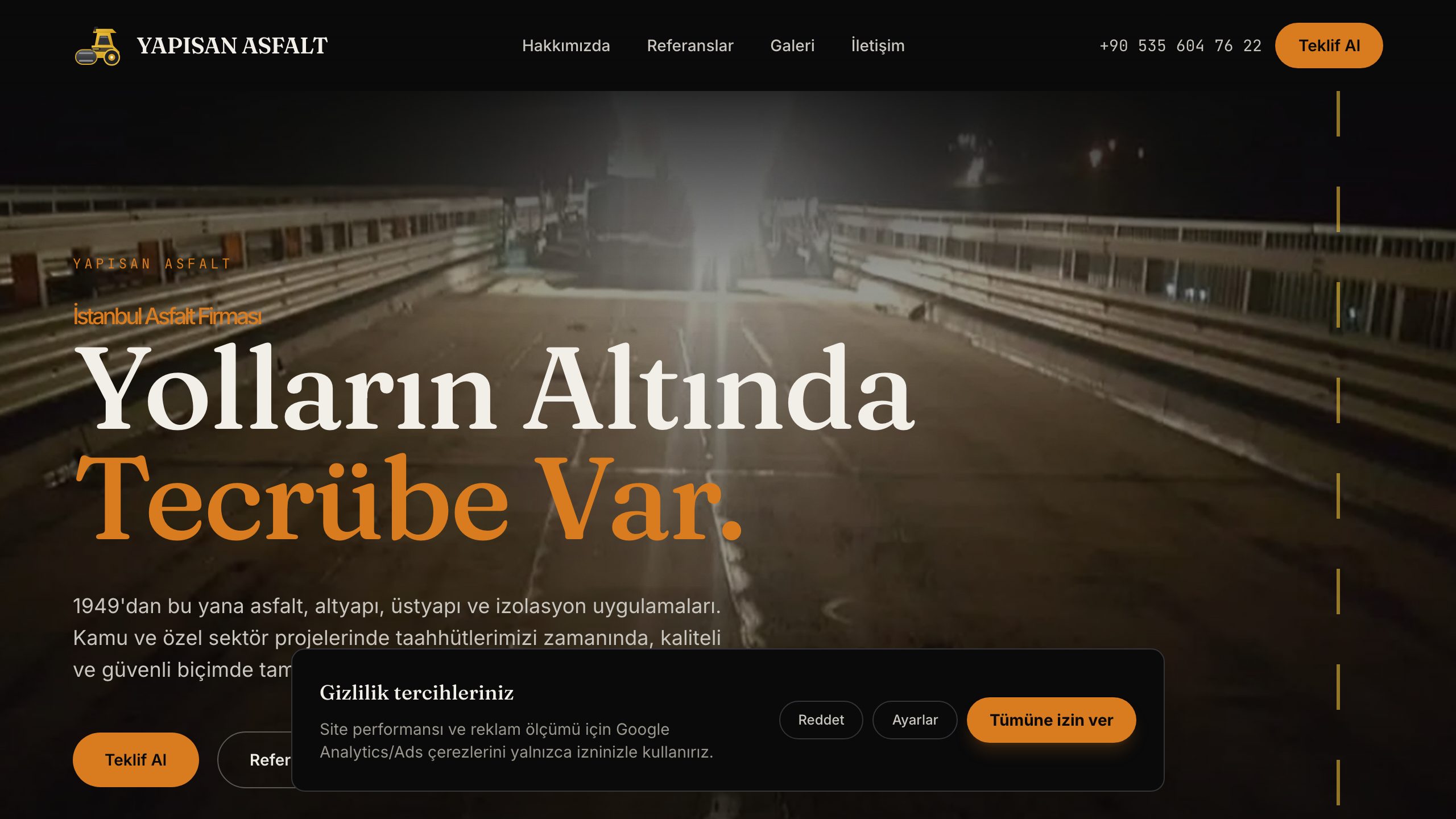 Yapısan Asfalt — Construction · Corporate Site